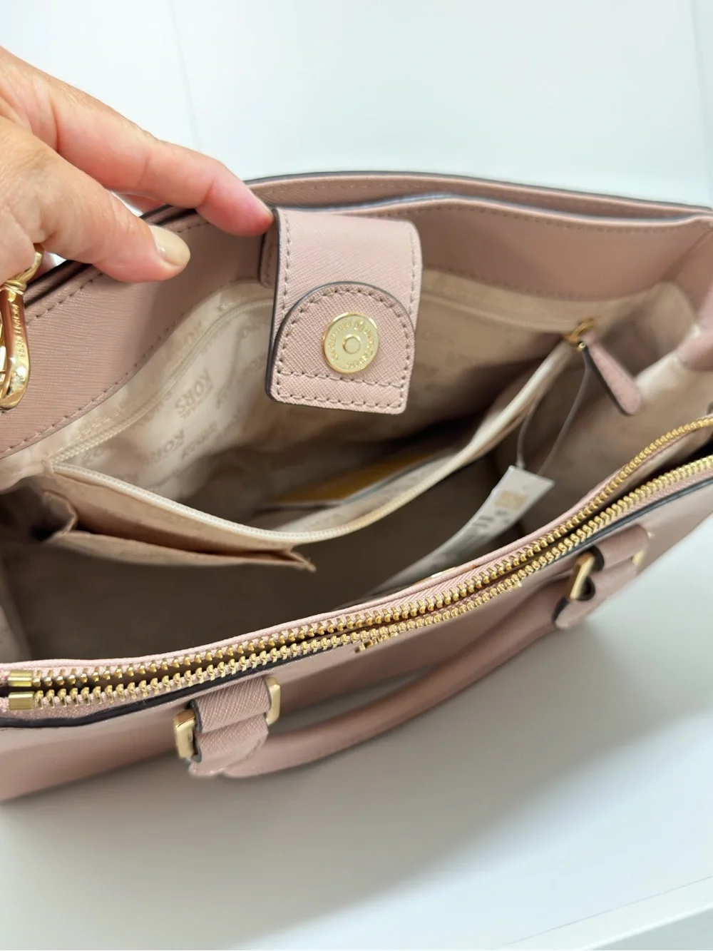 Michael Kors Pink Saffiano Convertible Satchel